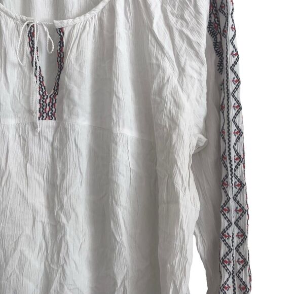 Old Navy Women's Peasant Blouse Size XXL Embroidered Geometric Boho 100% Rayon - Picture 6 of 9